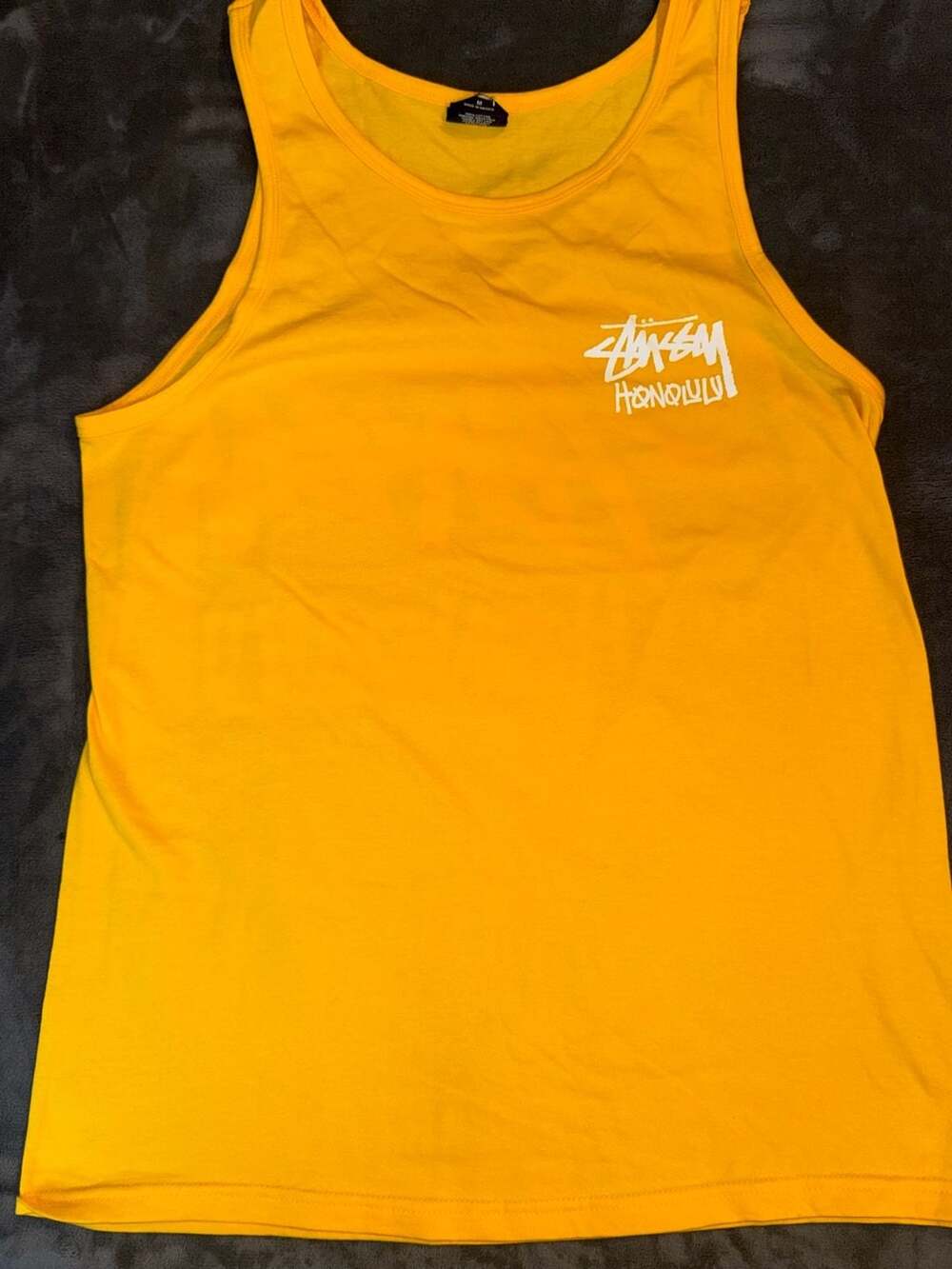 Stussy Honolulu Graphic Tank Top Yellow Size M